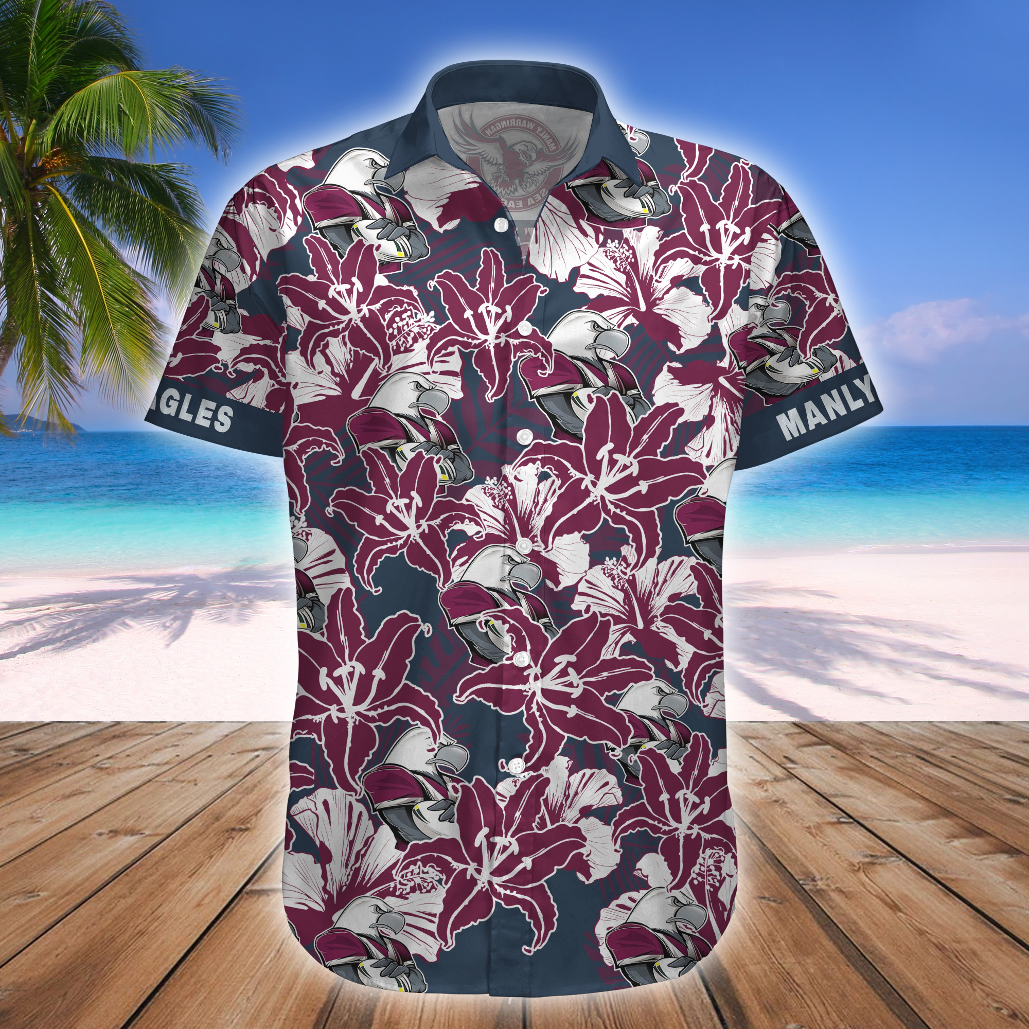 Manly Sea Eagles NRL Mascot Hawaiian Shirt