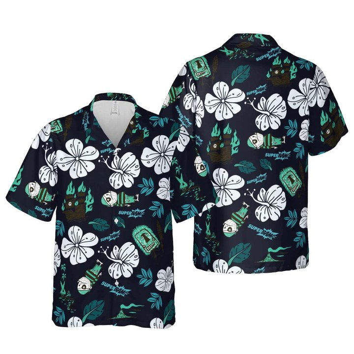 Superbam Navy Hawaiian Aloha Shirt