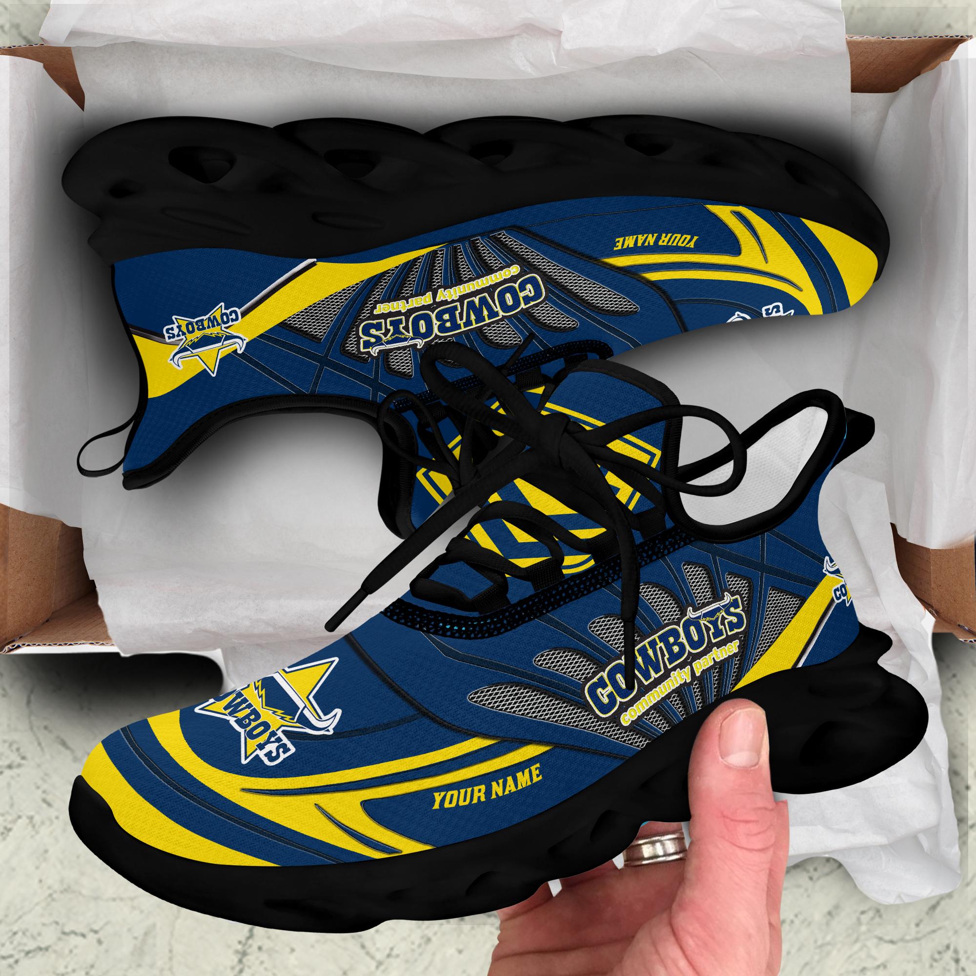 North Queensland Cowboys NRL Custom Name Clunky Max Soul Shoes