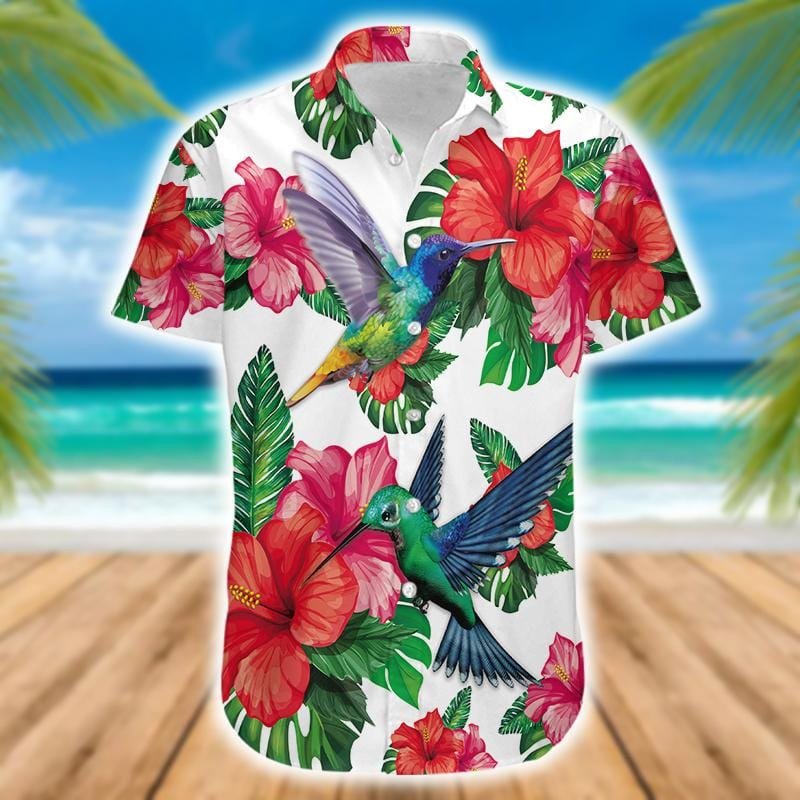 Hummingbird Floral Tropical Vibe Hawaiian Shirts