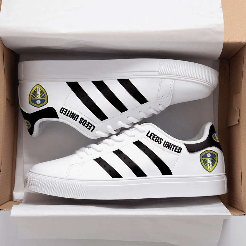 Leeds United White Black 3d Over Printed Stan Smith Shoes