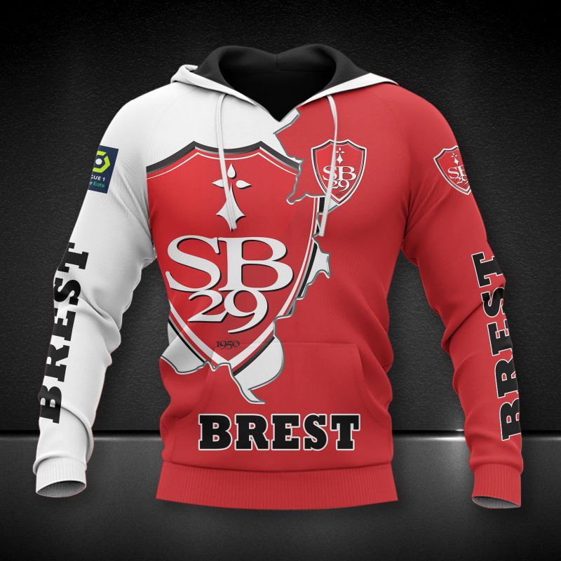 Stade Brestois 29 3d all over printed hoodie