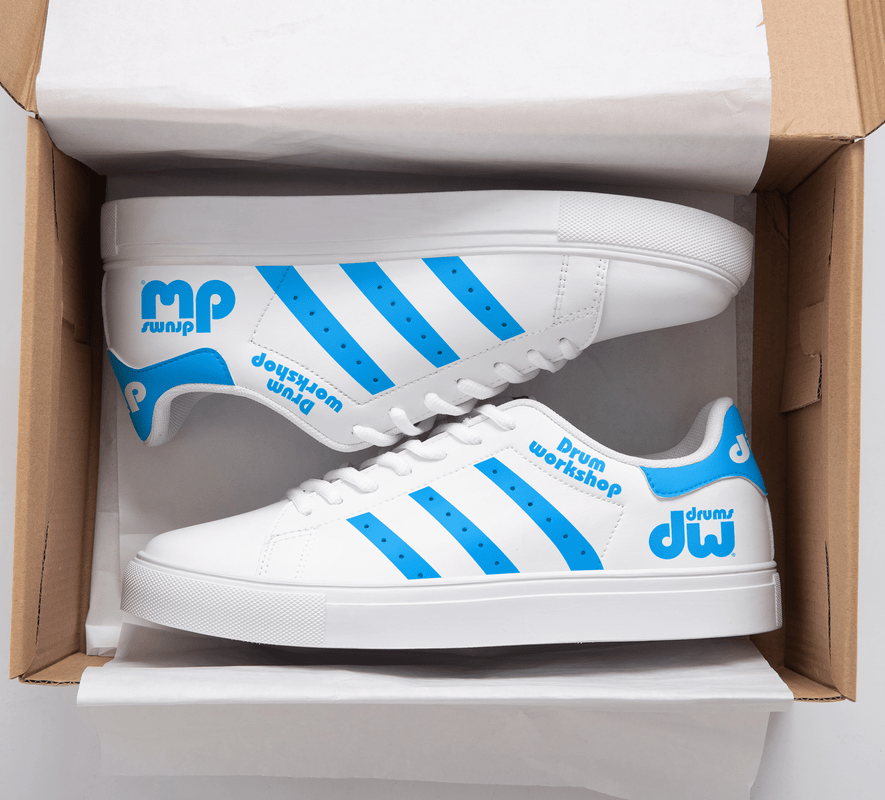 Drum Workshop White Blue 3d Over Printed Stan Smith Shoes