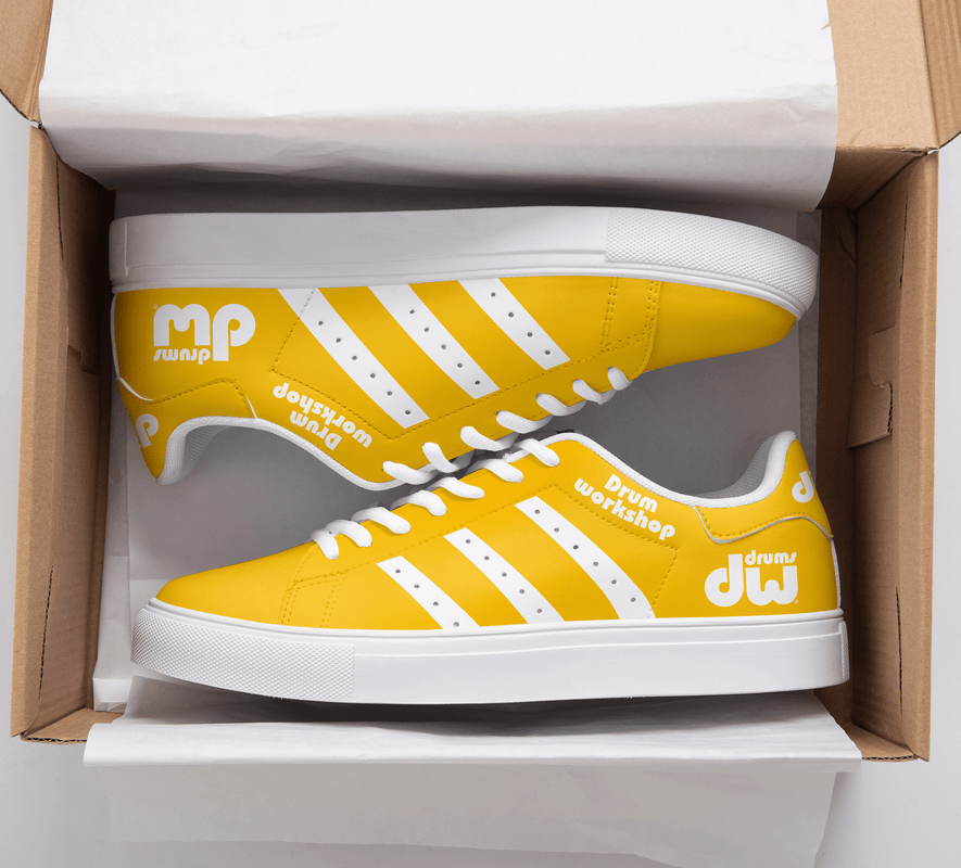 Drum Workshop Yellow White 3d Over Printed Stan Smith Shoes