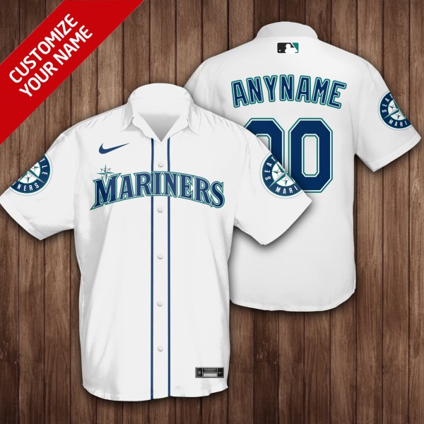 MLB Seattle Mariners White Personalized Hawaiian Shirt