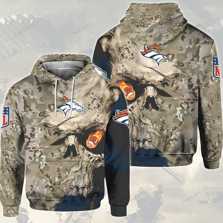 NFL Denver Broncos Camouflage 3D Hoodie