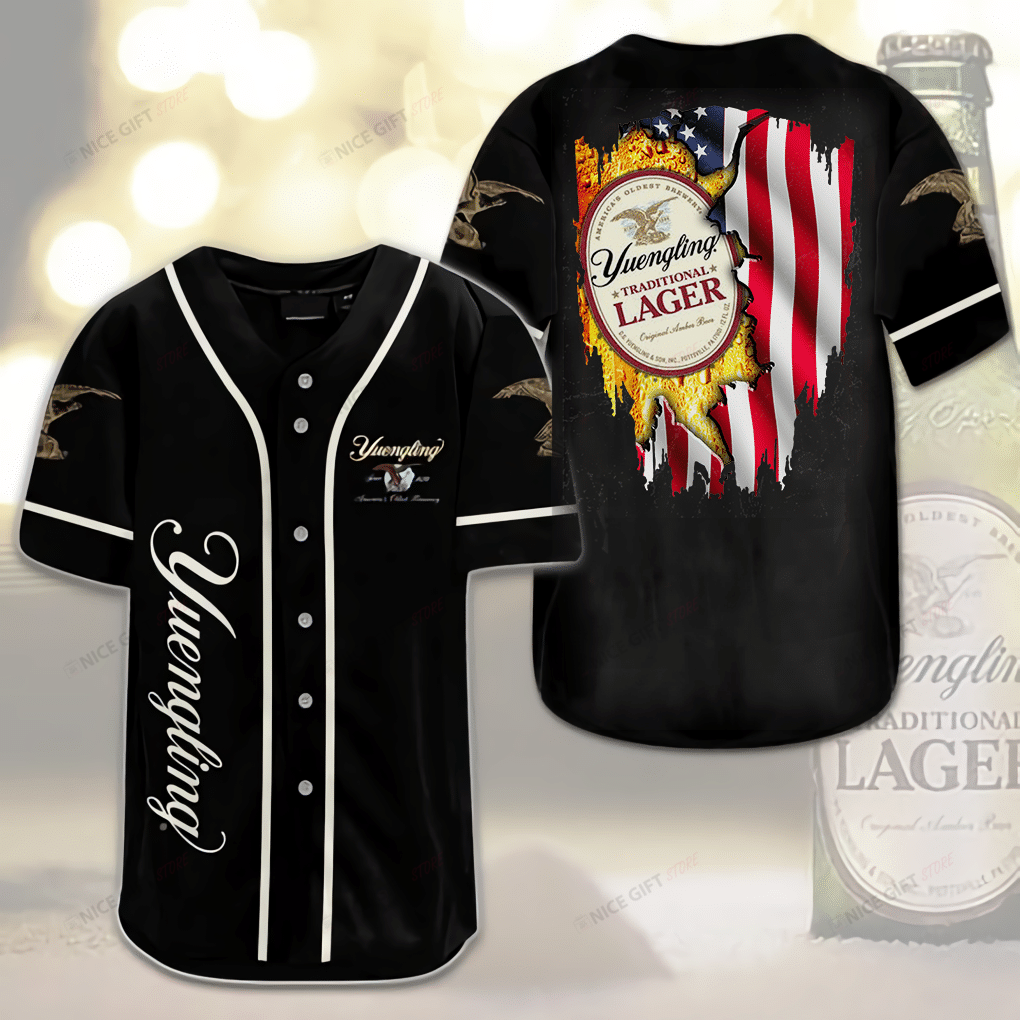 Yuengling Traditional Lager American Flag Baseball Jersey