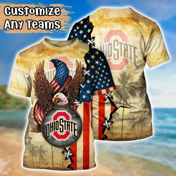 Ohio State Buckeyes July 4th Eagle Hawaiian Shirt