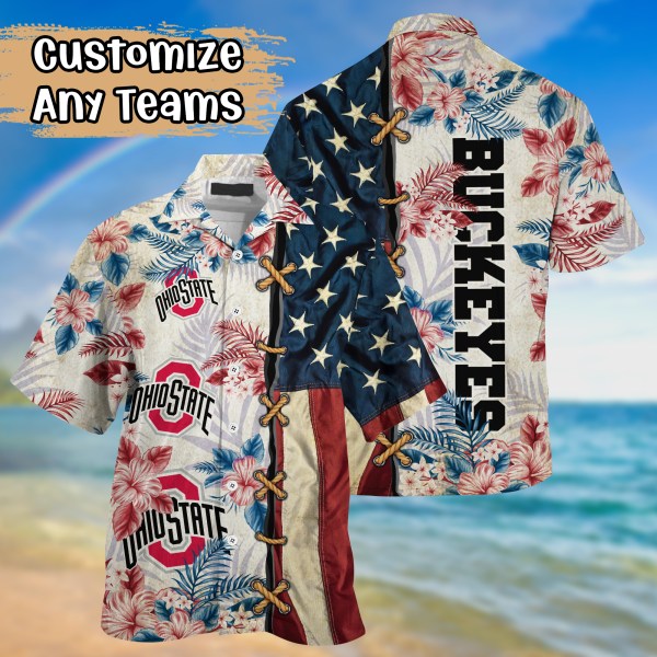 Ohio State Buckeyes July 4th Hawaiian Shirt