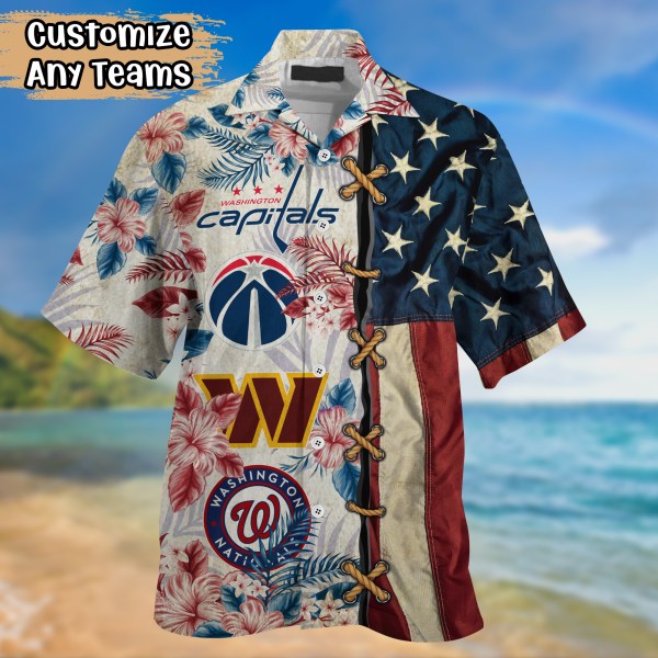 Washington Sports Teams July 4th Hawaiian Shirt