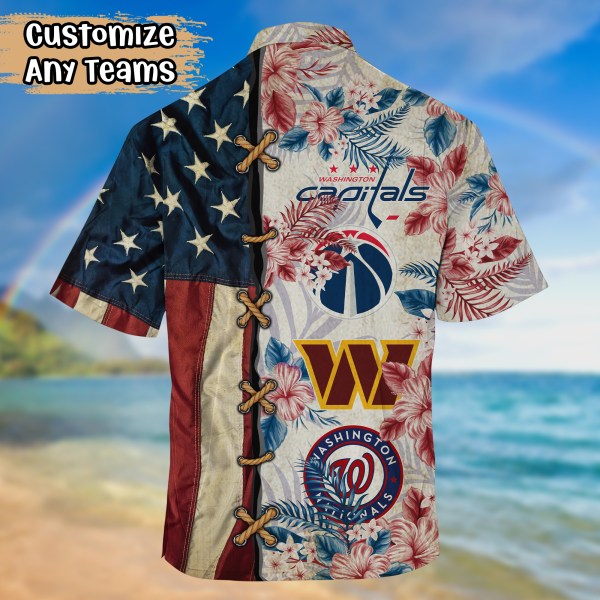 Washington Sports Teams July 4th Hawaiian Shirt