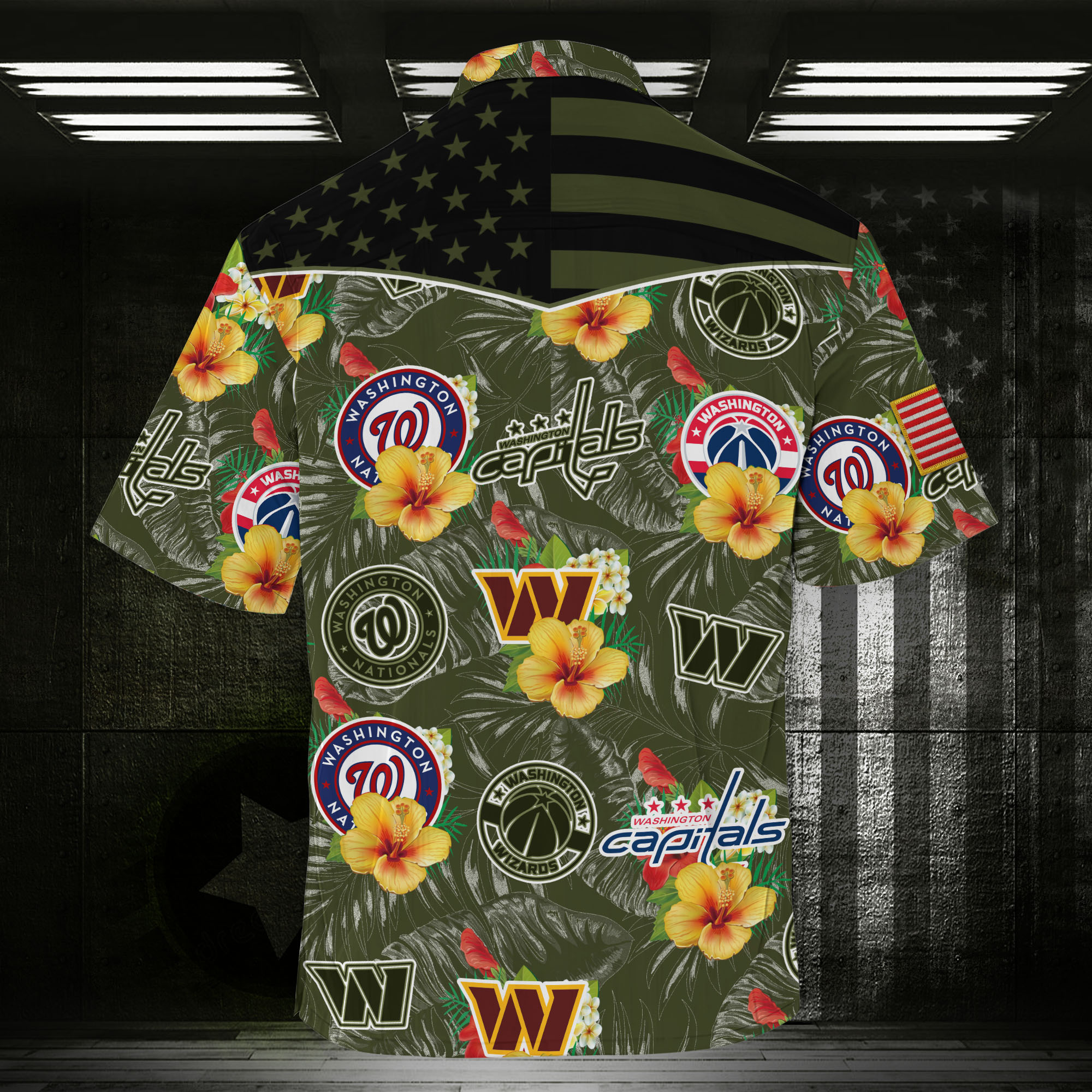 Washington Sport Teams Camo Hawaiian Shirt