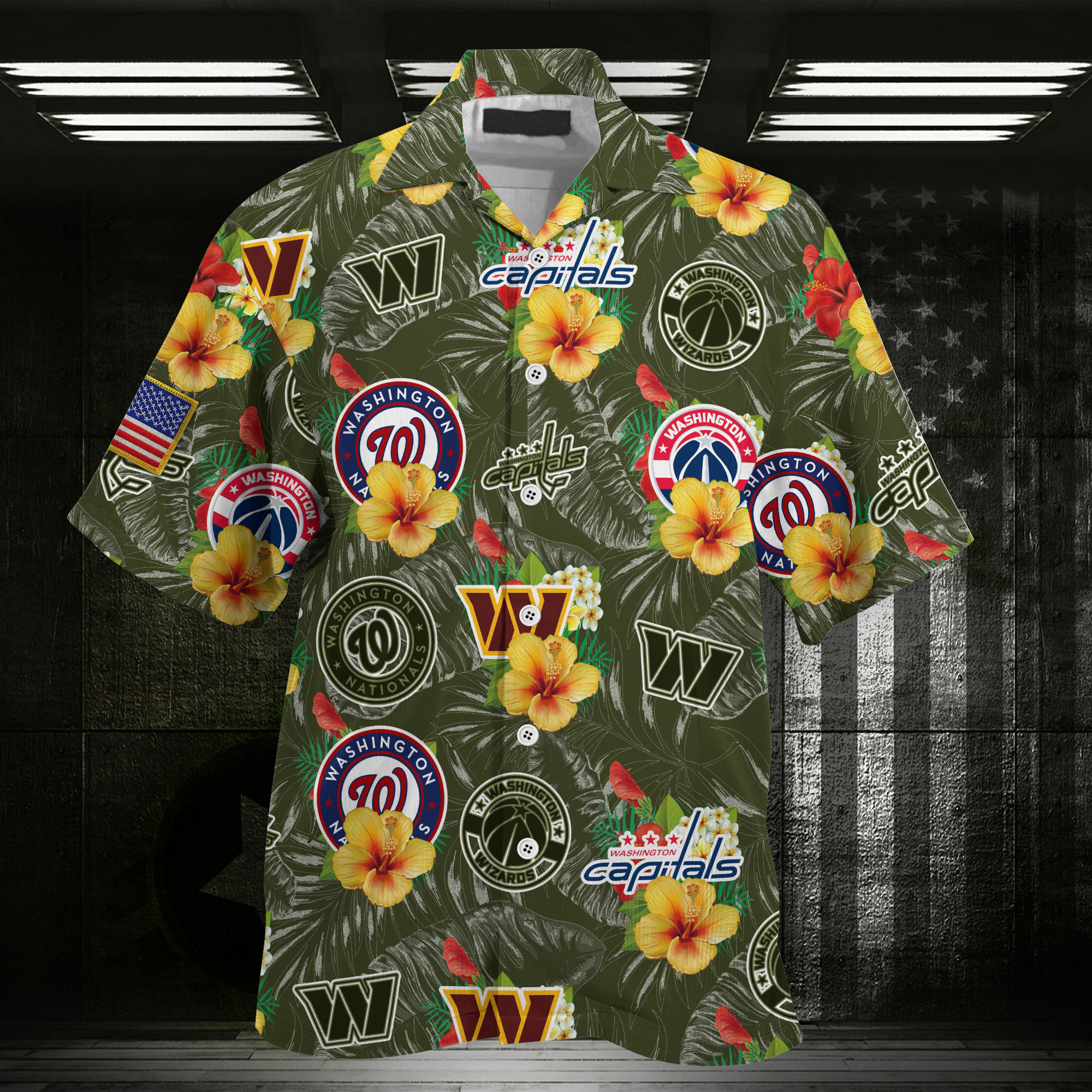 Washington Sport Teams Camo Hawaiian Shirt
