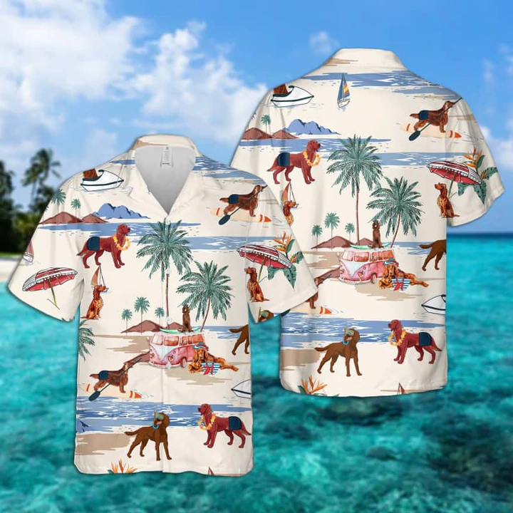 Irish Setter Summer Beach Aloha Hawaiian Shirt
