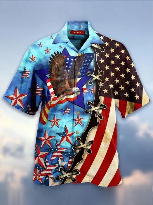Eagle American Flag 4th Of July Hawaiian Shirt
