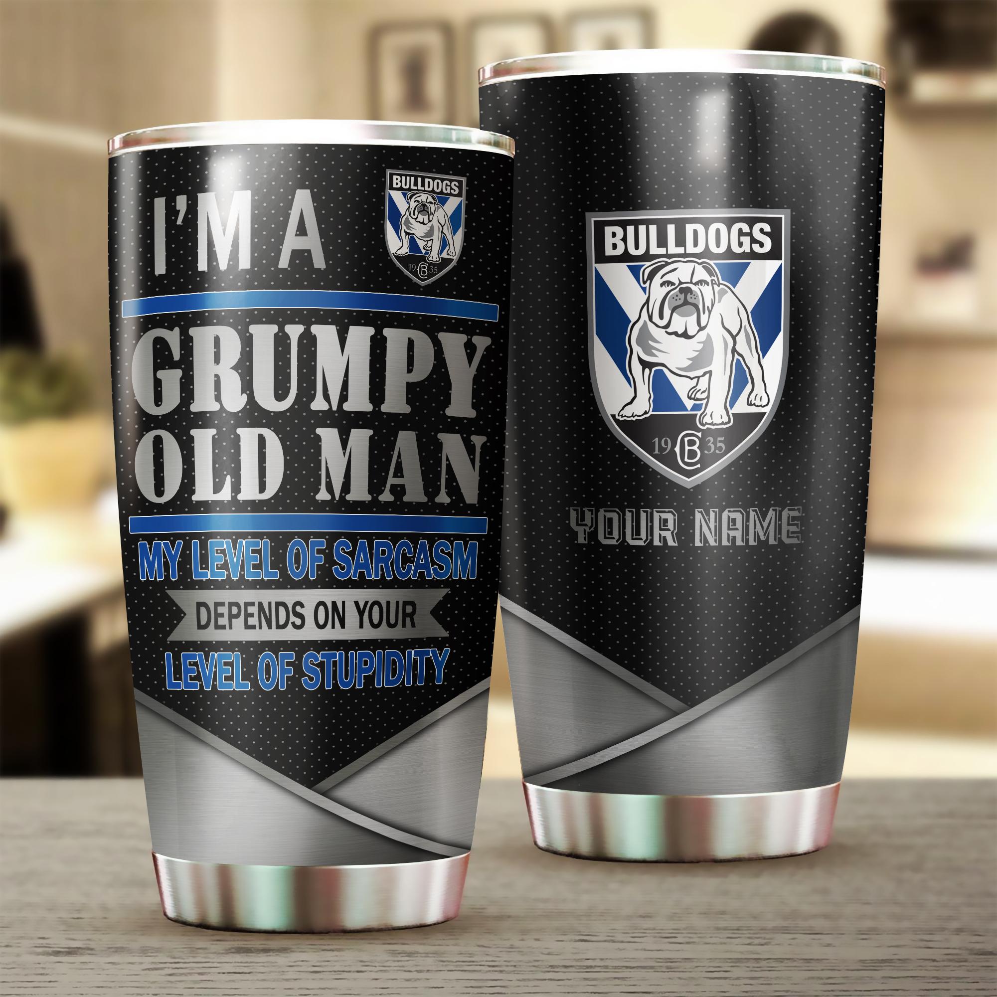 Canterbury Bankstown I'm A Grumpy Old Man Custom Name Tumbler Cup