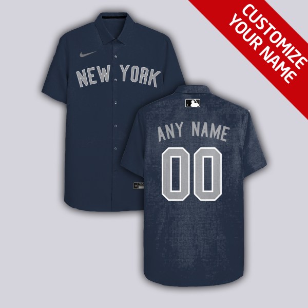 NFL New York Yankees Navy Personalized Hawaiian Shirt