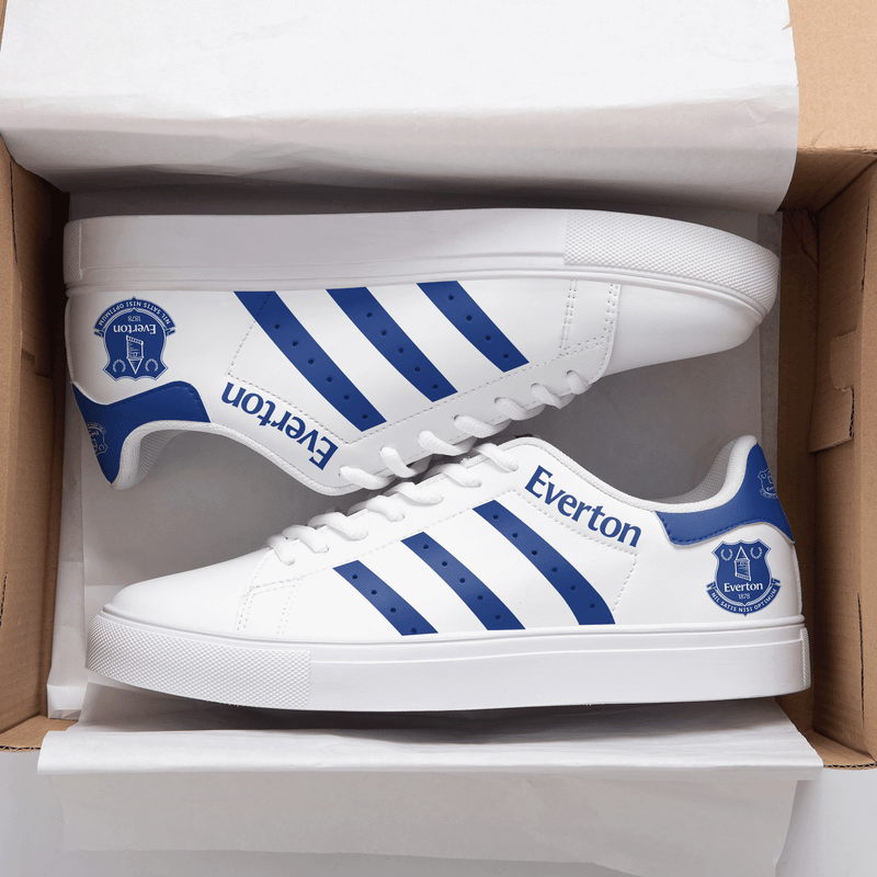 Everton White Blue 3d Over Printed Stan Smith Shoes