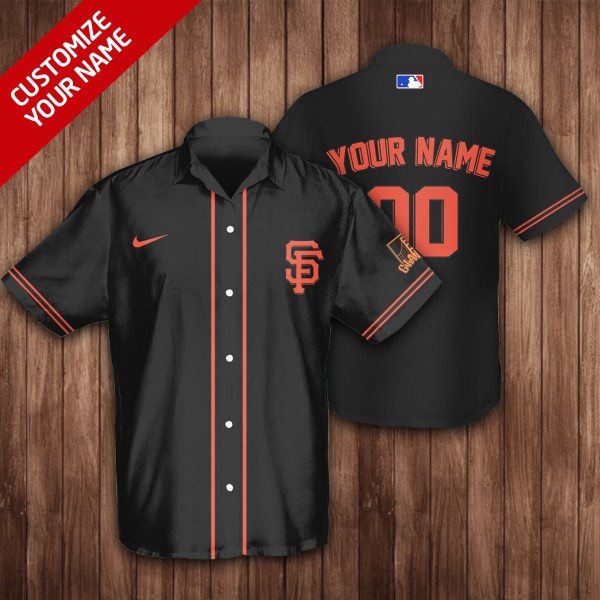 MLB San Francisco Giants Black Personalized Hawaiian Shirt