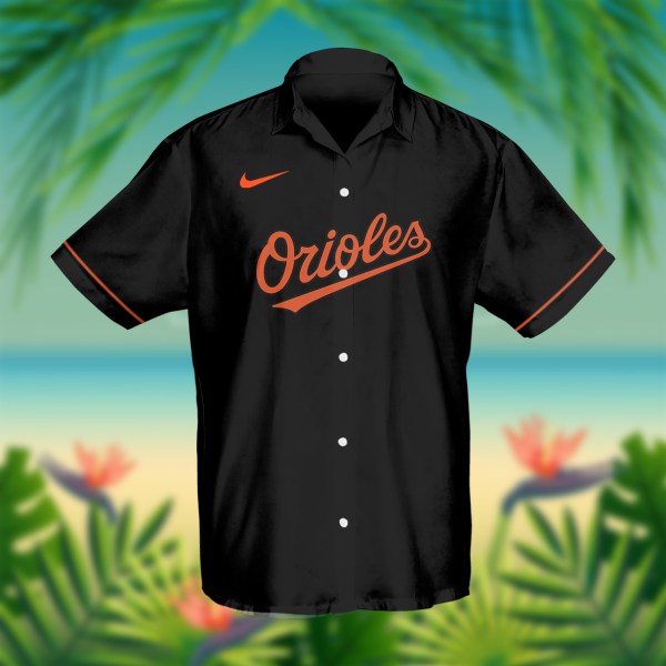 Baltimore Orioles MLB Black Personalized Hawaiian Shirt