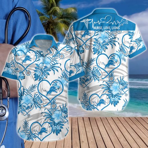 Nurse Love Detroit Lions Hawaiian shirt