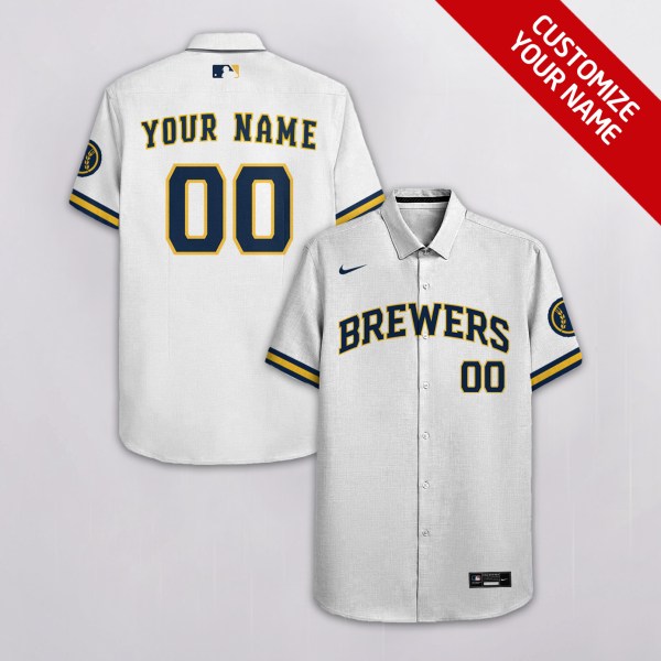 Milwaukee Brewers MLB Custom Name And Number Hawaiian Shirt