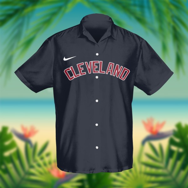 Cleveland Indians MLB Black Personalized Hawaiian Shirt