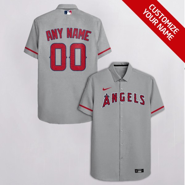 Los Angeles Angels NFL Grey Personalized Hawaiian Shirt