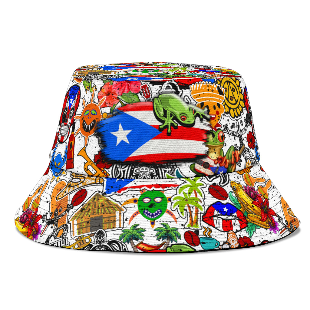 Puerto Rico Flag Symbol Bucket Hat Cap