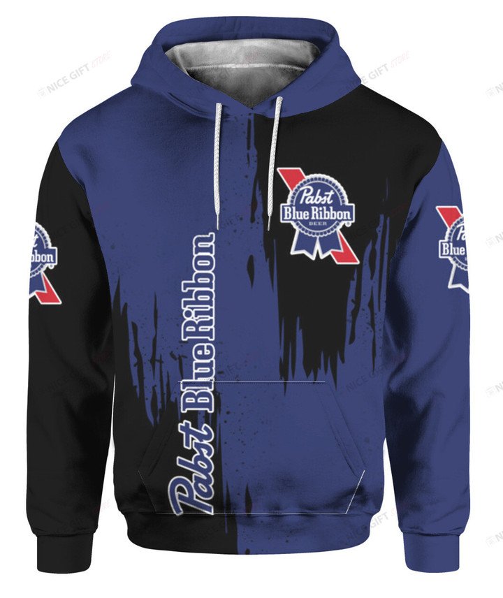 Pabst Blue Ribbon Black And Navy 3D Hoodie
