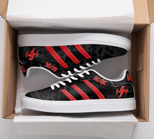 ACDC Band Black And Red 3D Over Printed Stan Smith Shoes