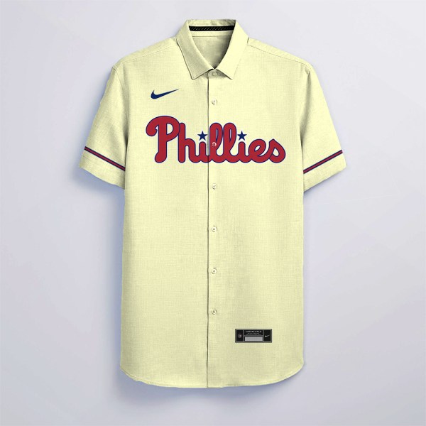 Philadelphia Phillies NFL Cream Personalized Hawaiian Shirt