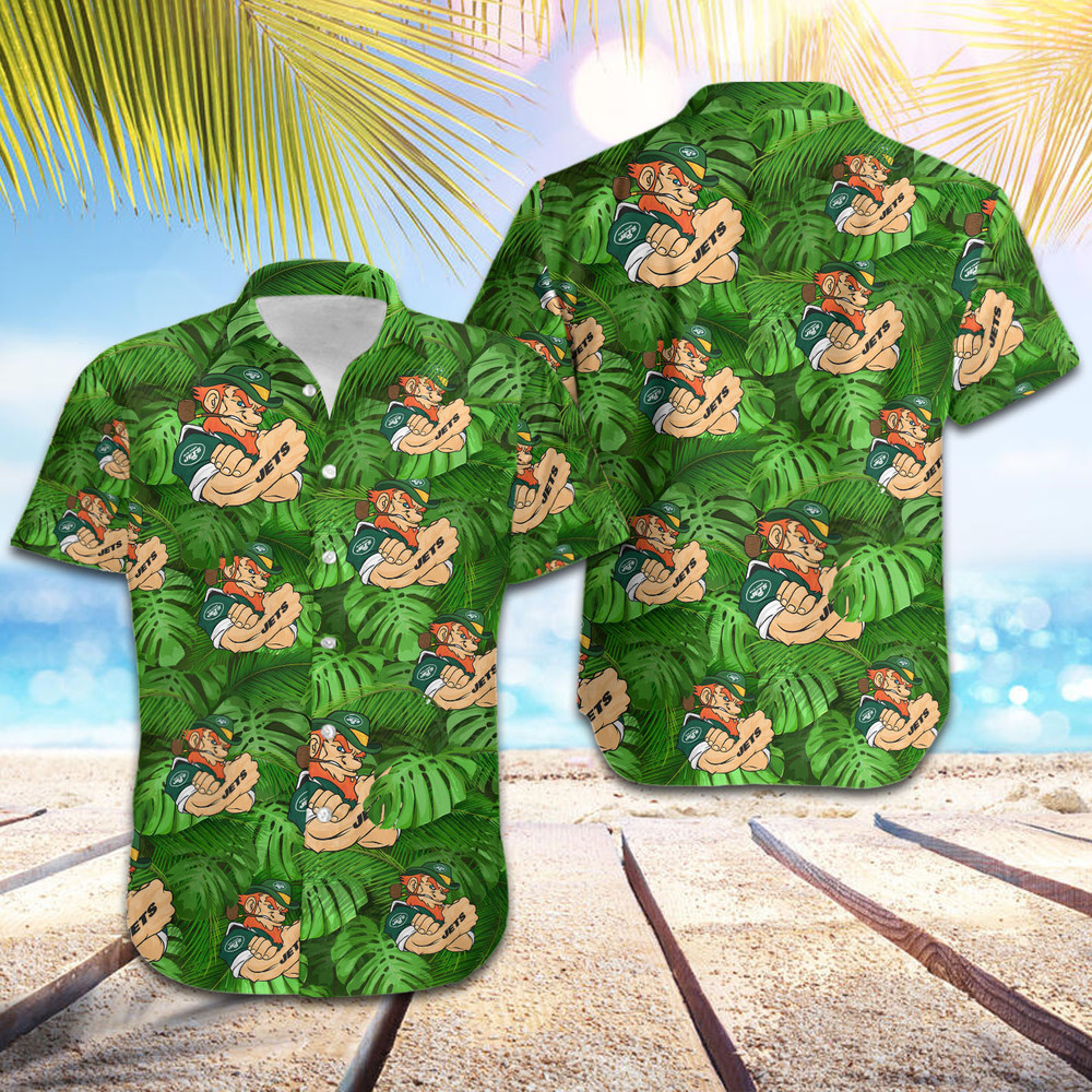 New York Jets NFL Leprechaun St. Patrick’s Day WoAloha Button Up Hawaiian Shirt
