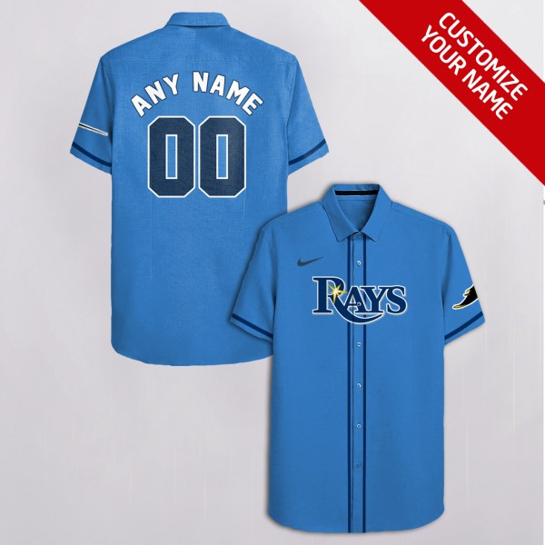 Tampa Bay Rays NFL Blue Personalized Hawaiian Shirt
