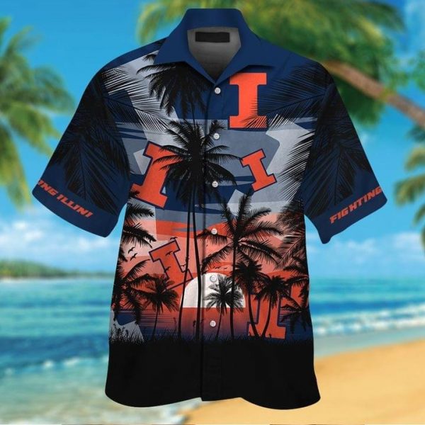 Illinois Fighting Illini Tropical Hawaiian Shirt