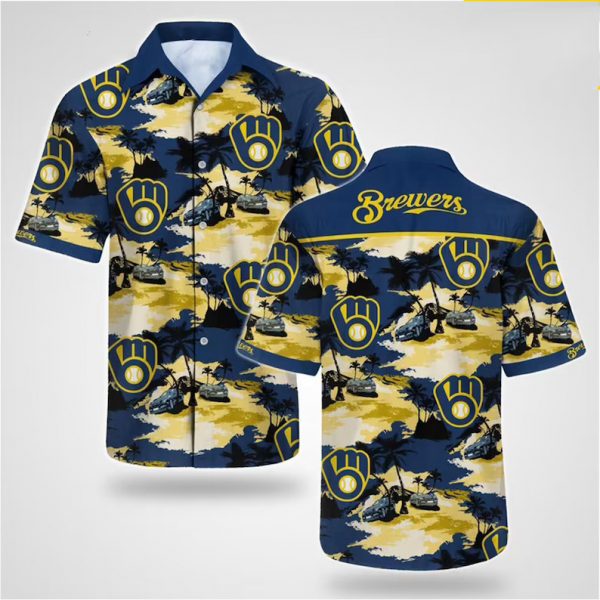 Milwaukee Brewers MLB Floral Hawaiian Shirt