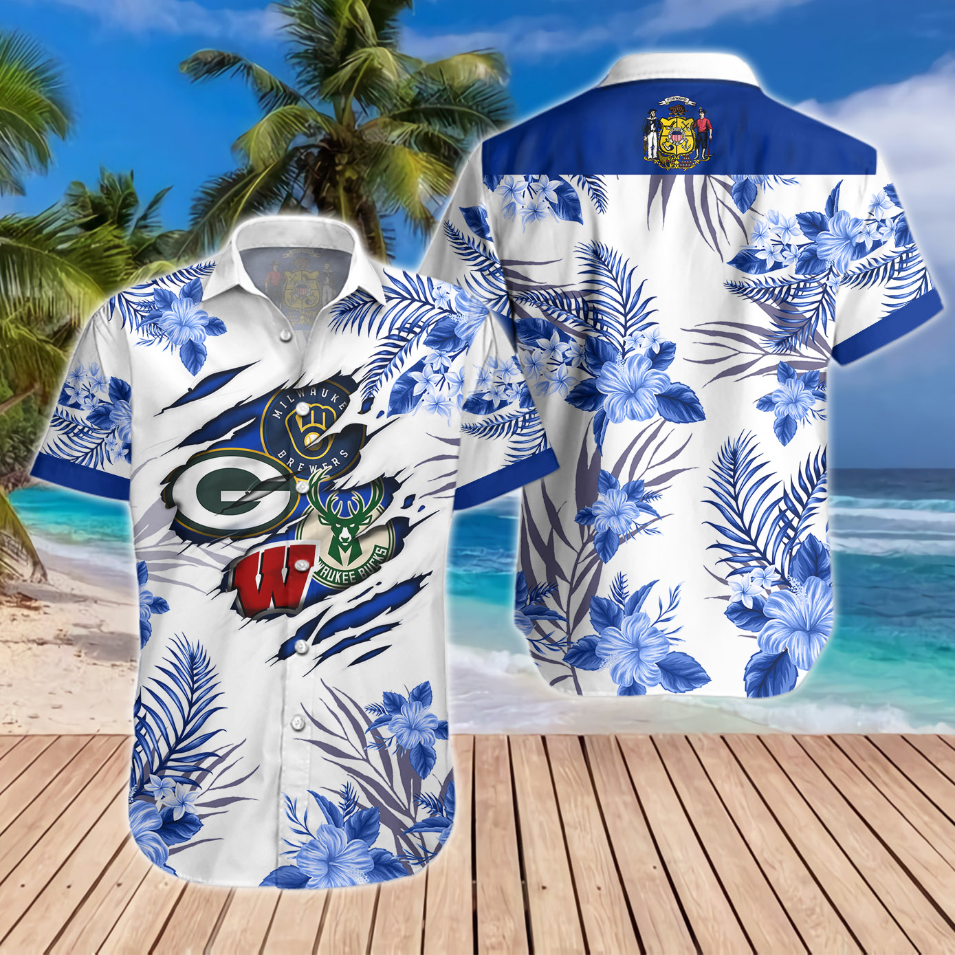 Wisconsin Sports Team Hawaiian Shirt