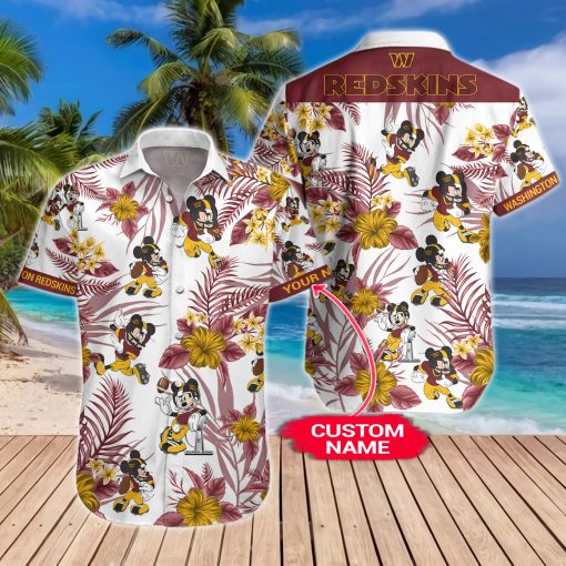 Washington Redskins Mickey Custom Name Hawaiian Shirt