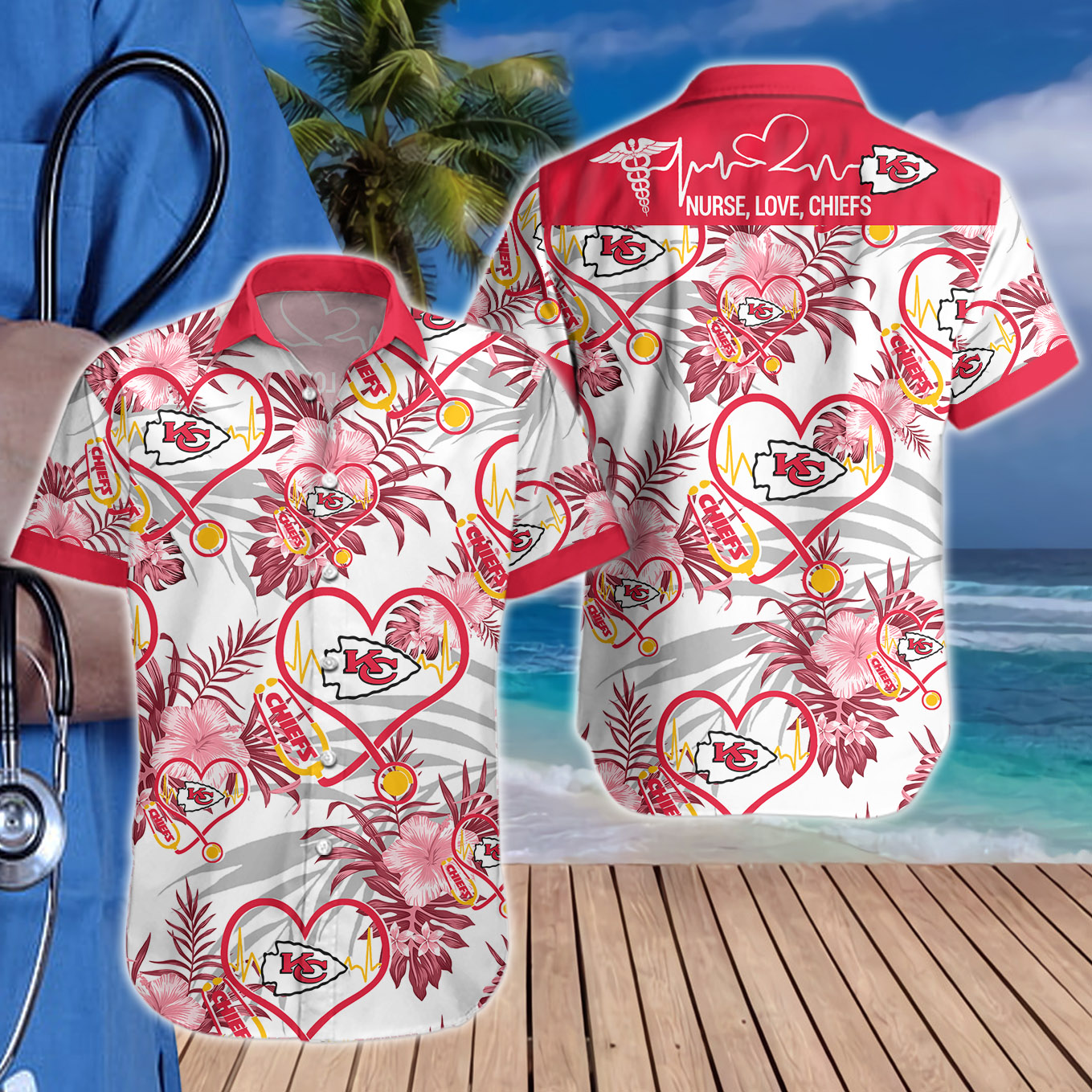 Nurse Love Kansas City Chiefs Hawaiian shirt
