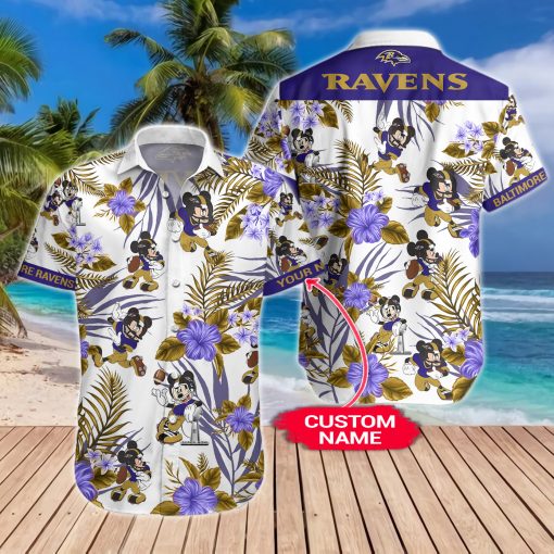 Baltimore Ravens Mickey Custom Name Hawaiian Shirt