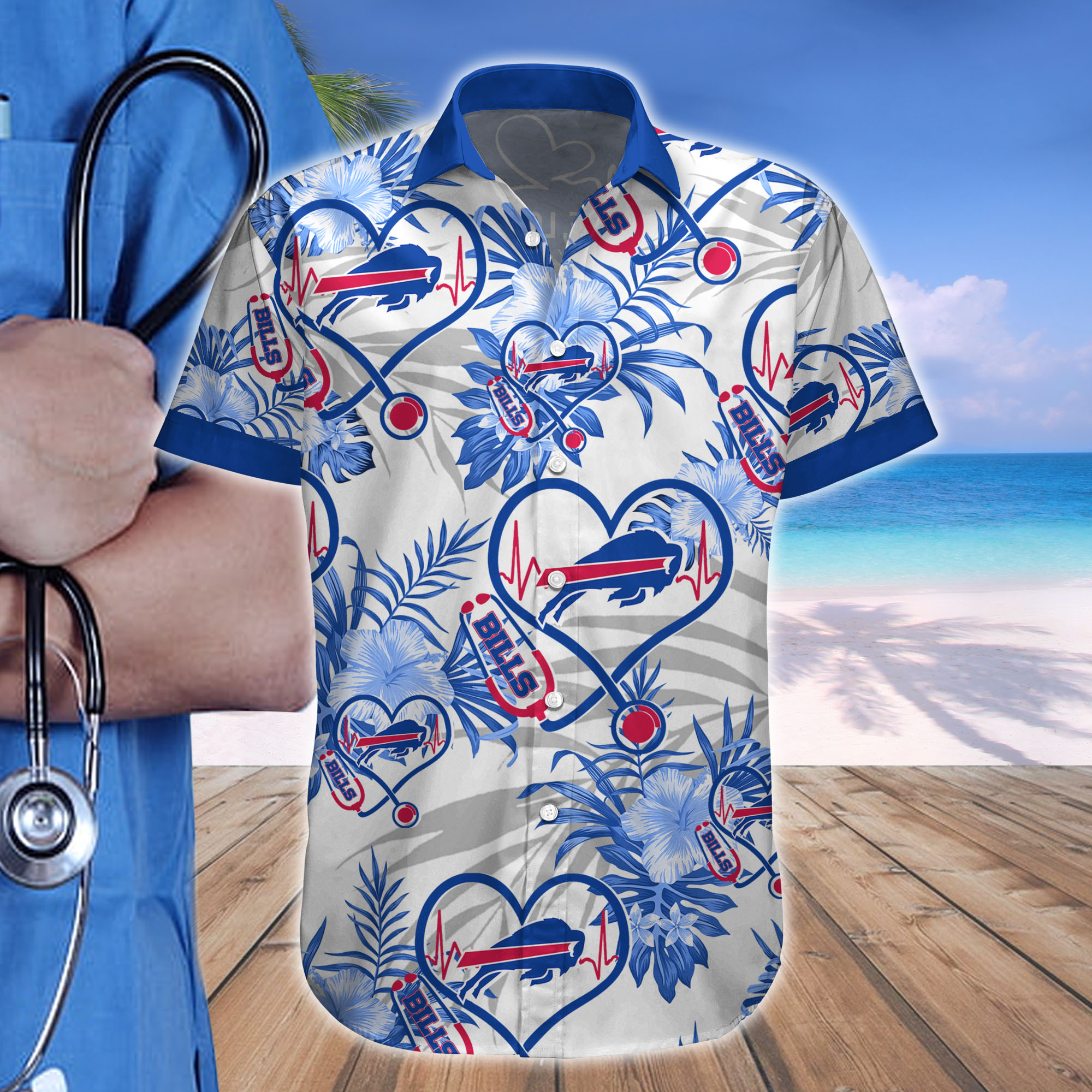 Nurse Love Buffalo Bills Hawaiian shirt