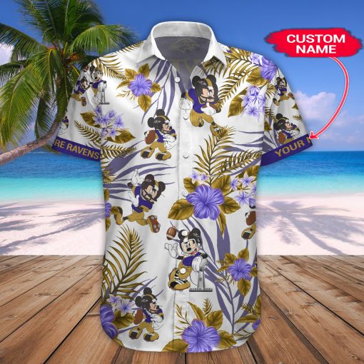 Baltimore Ravens Mickey Custom Name Hawaiian Shirt