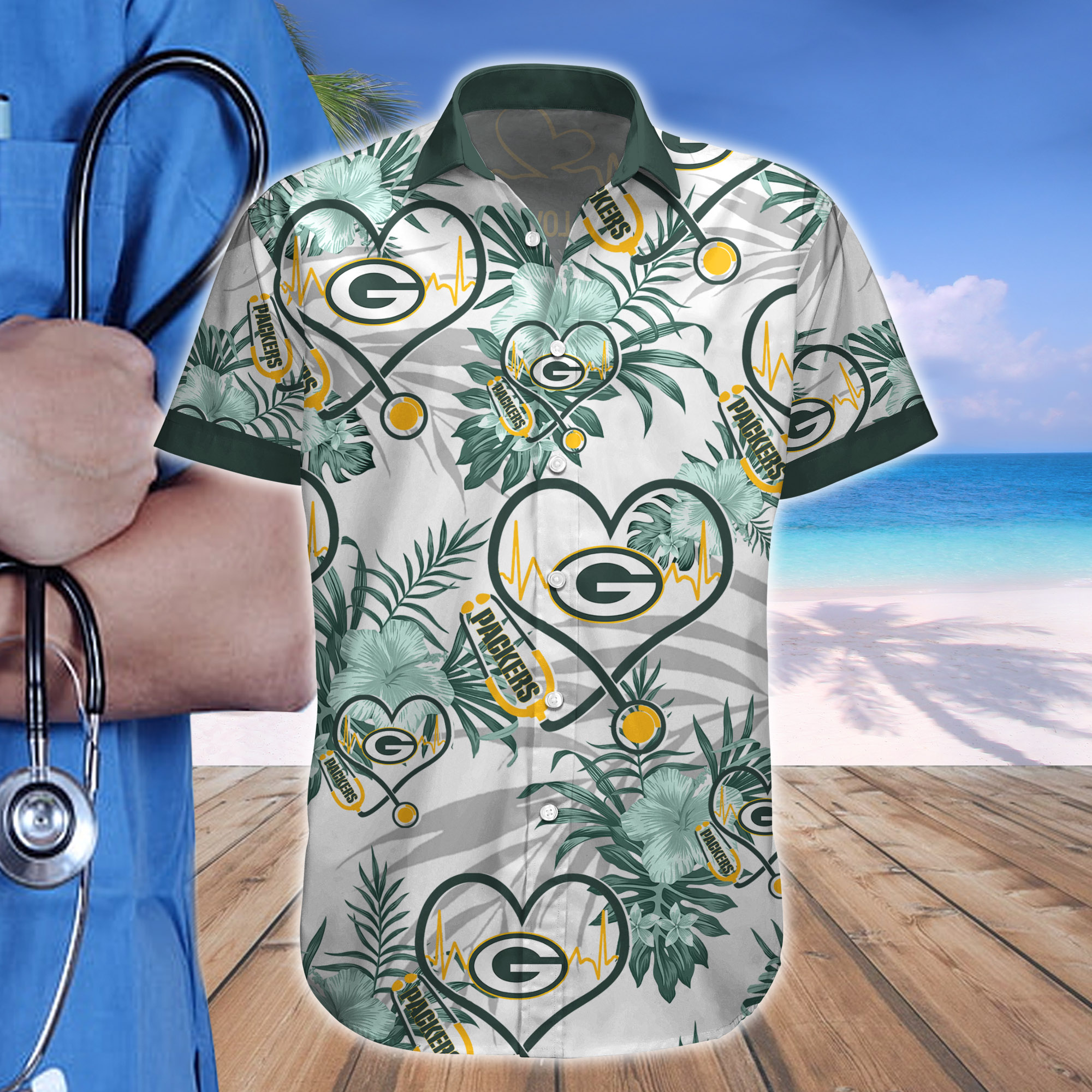 Nurse Love Green Bay Packers Hawaiian shirt