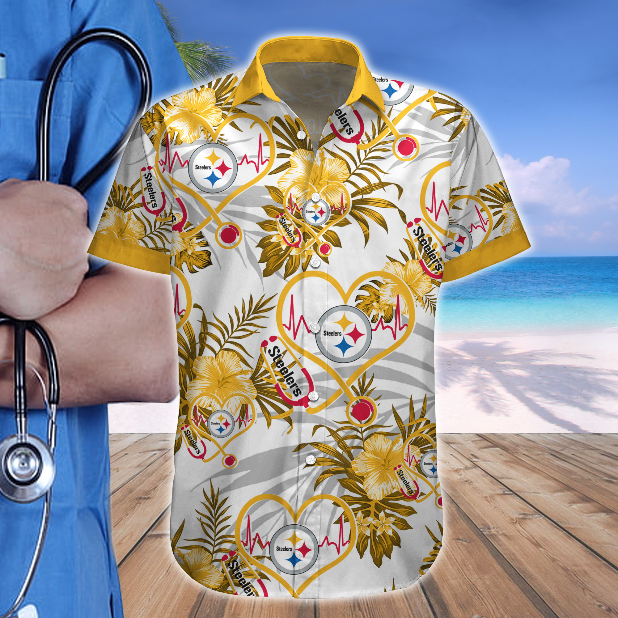 Nurse Love Pittsburgh Steelers Hawaiian shirt