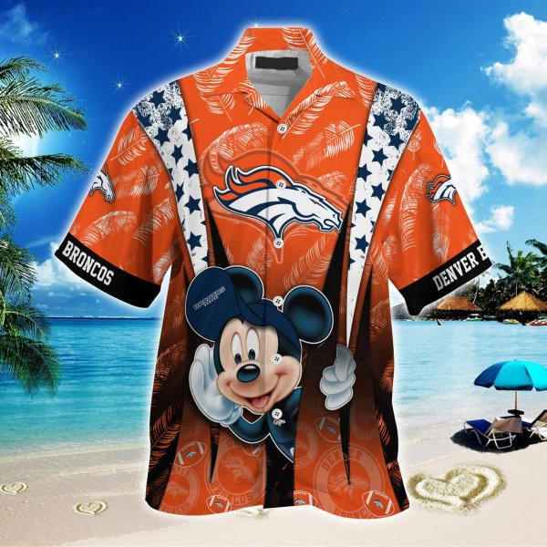 Denver Broncos NFL And Mickey Hawaiian Shirt