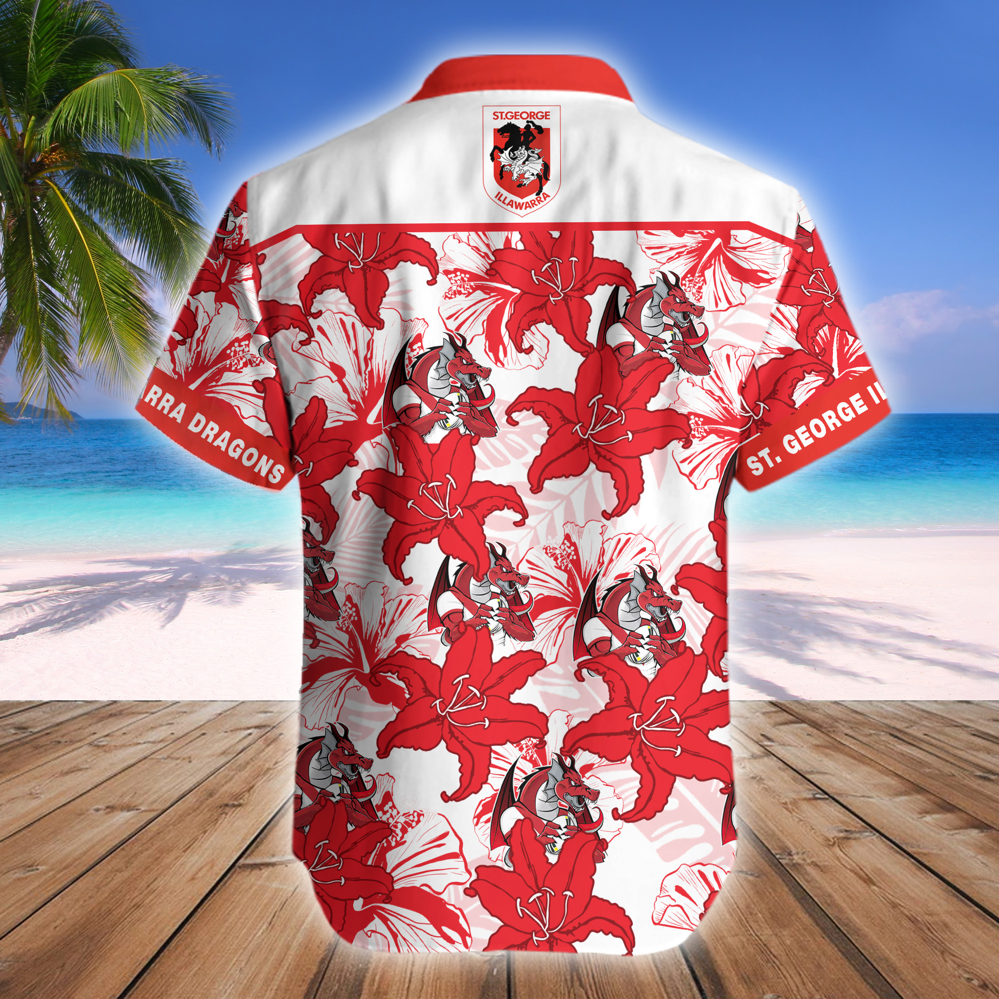 St George Illawarra Dragons NRL Mascot Hawaiian Shirt