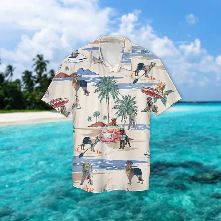 Irish Wolfhound Summer Beach Aloha Hawaiian Shirt
