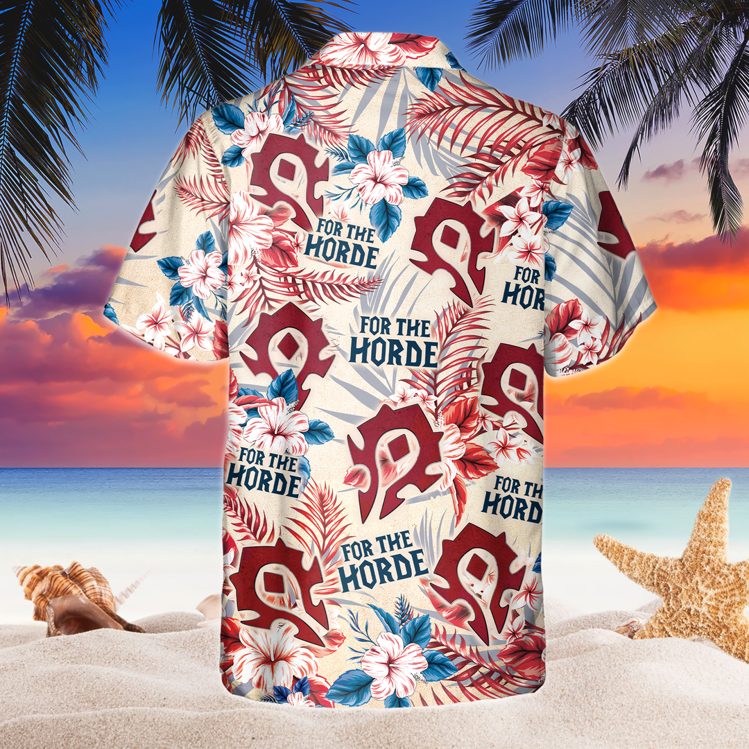 Funny World Of Warcraft Horde For The Horde Hawaiian Shirts