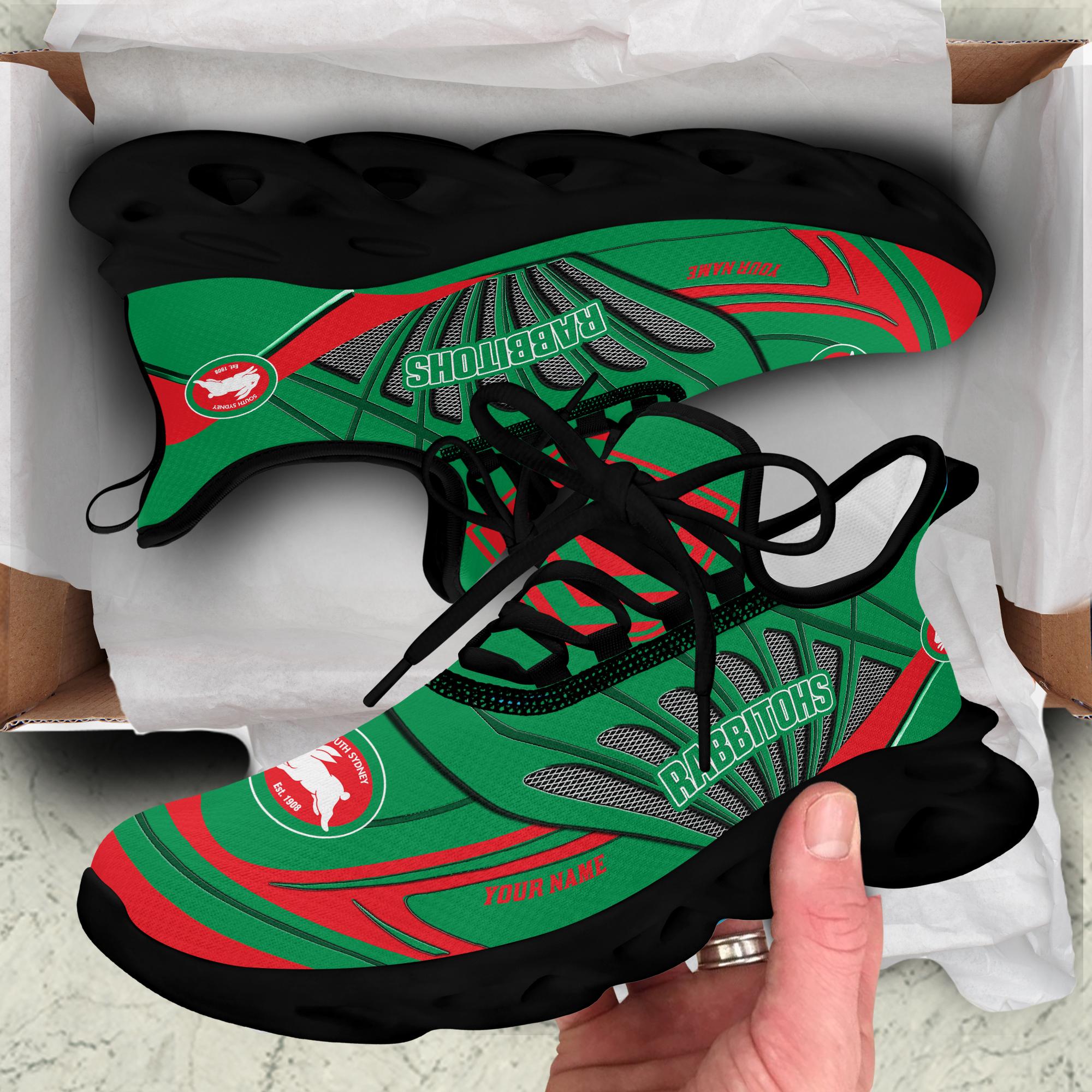 South Sydney Rabbitohs NRL Custom Name Clunky Max Soul Shoes