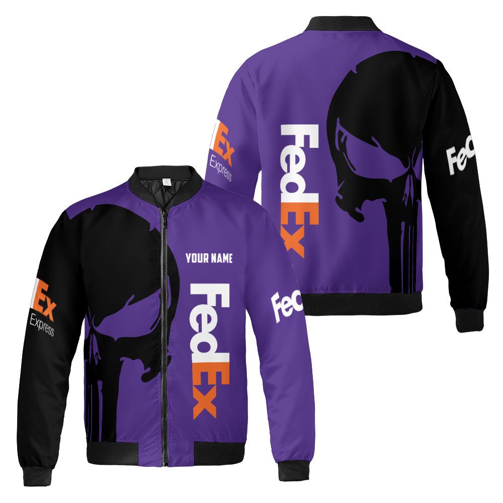 Fedex Skull Custom Name Bomber Jacket